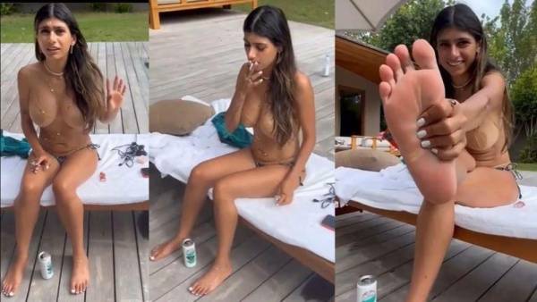 Mia Khalifa Topless Outdoor Feet Tease Video Leaked on myfans.pics