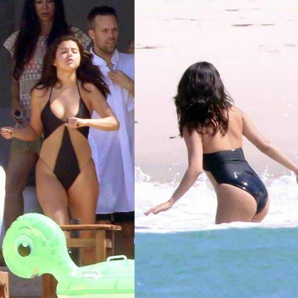 Selena Gomez Sexy Paparazzi One-Piece Swimsuit Set  - Usa on myfans.pics