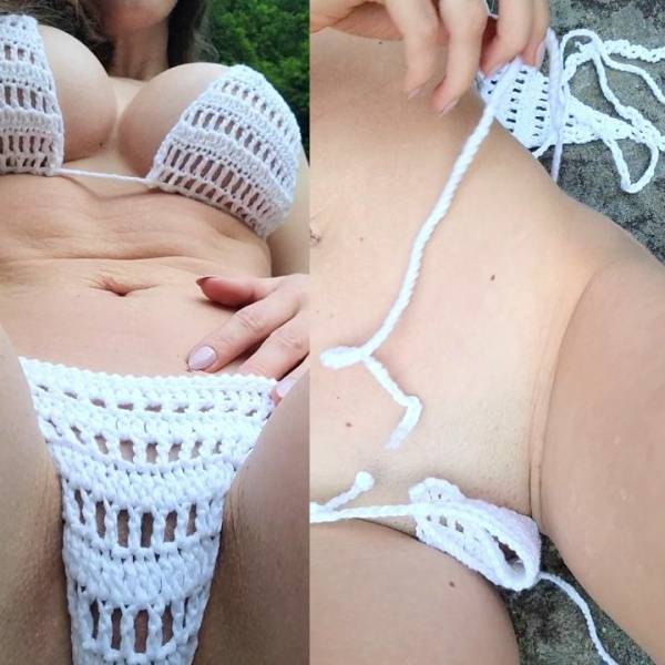 Abby Opel Nude White Knitted Bikini  Video  - Usa on myfans.pics