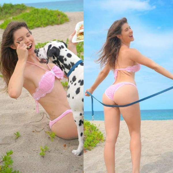Amanda Cerny Candid Beach Bikini Set  - Usa on myfans.pics