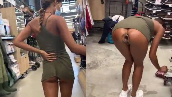 Shopping Mall With Anal Butt Plug Public Video on myfans.pics