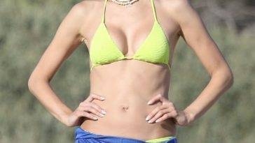 Alessandra Ambrosio Serves Up Beach Body in a Yellow Bikini While Out in Malibu on myfans.pics