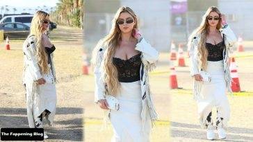 Demi Rose Wears a Busty Laced Top at Coachella on myfans.pics