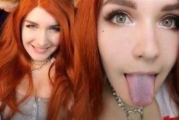 KittyKlaw ASMR Red Furry Lens licking & Mouth Sounds on myfans.pics