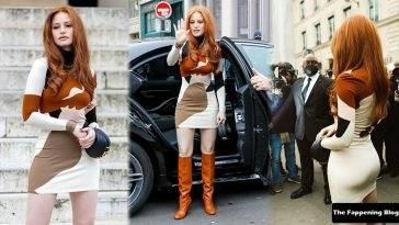 Madelaine Petsch Flaunts Her Pokies and Sexy Figure in a Tight Dress in Paris on myfans.pics