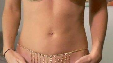 Vicky Stark Nude Gold Metal Bikini Try On Video on myfans.pics