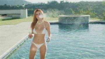 Bella Thorne Nude Pool White Bikini Teasing Video Leaked on myfans.pics