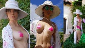 Amanda Cerny Nude Pink Flamingo Nipple Pasties Leaked on myfans.pics