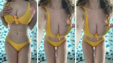 Tina Kye Yellow bikini Nude Video on myfans.pics