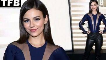 Victoria Justice Puts on a Busty Display in a Racy Mesh Top at the Homecoming Weekend Super Bowl Bash on myfans.pics
