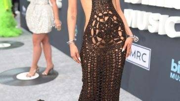 Jazelle Poses in a See-Through Dress at the 2022 Billboard Music Awards on myfans.pics