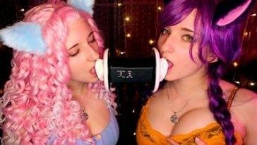 AftynRose ASMR Twin Ear Licking Patreon Video on myfans.pics