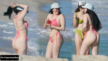 Noah Cyrus Wears a Pink Bikini as She Hits the Beach in Miami (60 New Photos) on myfans.pics