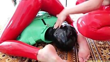 Evilwoman red latex facesitting and bare feet worsh onlyfans leaked video on myfans.pics