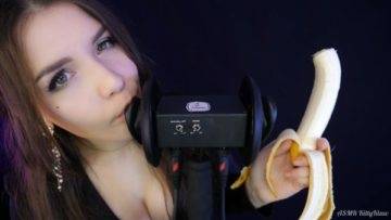 KittyKlaw ASMR Banana 3 Dio Licking Mouth Sounds Video on myfans.pics