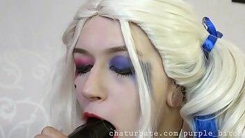 Purple Bitch ? Harley Quinn sits on her bat ? ManyVids on myfans.pics