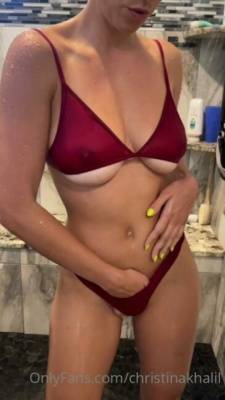 Christina Khalil Shower Bikini Strip Onlyfans Video Leaked on myfans.pics