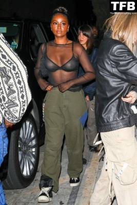 Justine Skye Flashes Her Nude Breasts After Enjoying Dinner in LA on myfans.pics