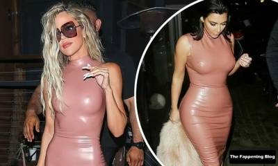 Khloe Kardashian Shows Off Her Toned Up Body in a Pink Dress During Family Dinner in WeHo on myfans.pics