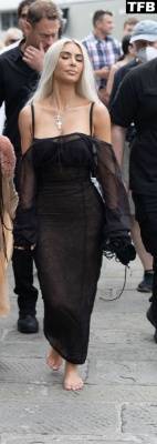 Kim Kardashian is Pictured in a Black Outfit in Portofino on myfans.pics