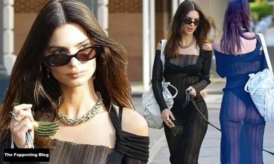 Emily Ratajkowski Bares It All in a See-Through Dress While Out Walking Her Dog in New York - New York on myfans.pics
