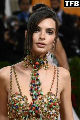 Emily Ratajkowski Looks Stunning in a See-Through Dress at The 2022 Met Gala on myfans.pics