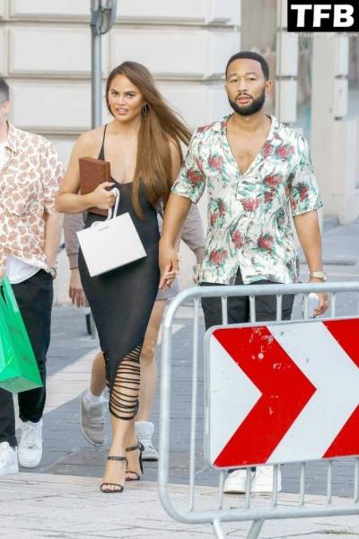 Chrissy Teigen Goes Braless Under a Very Sexy Sheer Black Dress in France - France on myfans.pics
