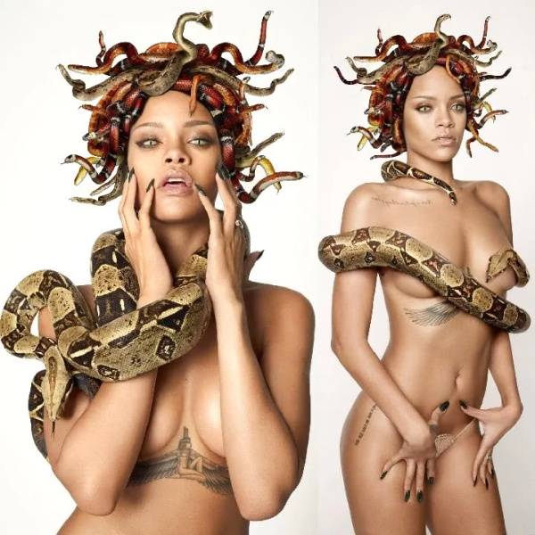 Rihanna Snake Photoshoot Nude Photos  on myfans.pics