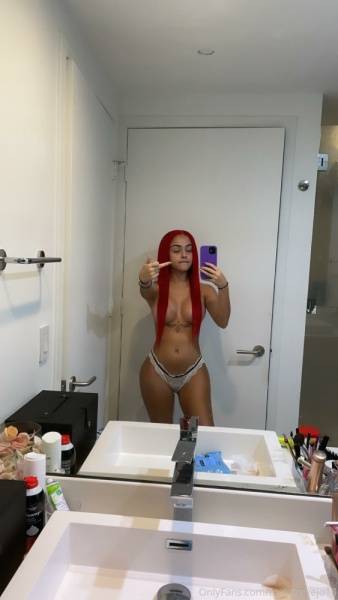 Malu Trevejo Topless Redhead Thong Onlyfans Set  - Usa on myfans.pics