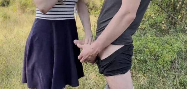 Public dick flash in front of the couple of hikers. She helped me cum while he was on the phone on myfans.pics